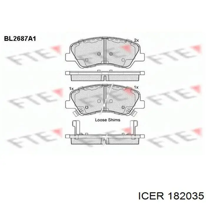 Колодки Icer 182035 цена, от 24.42 USD