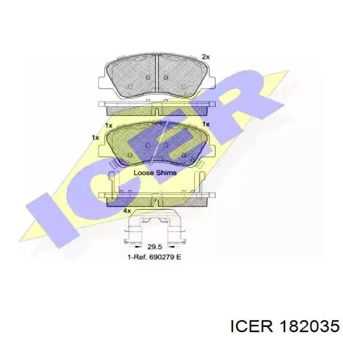 182035 Icer передние тормозные колодки