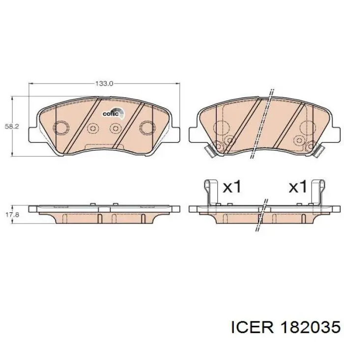 182035 Icer Колодки передние
