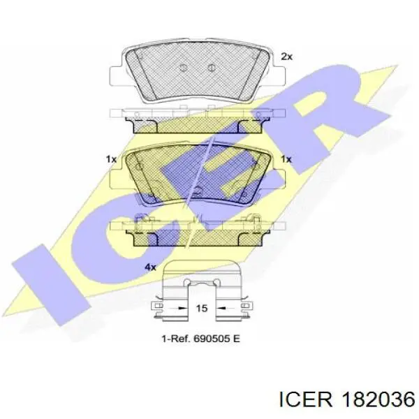 Pastillas de freno traseras 182036 Icer