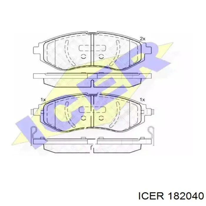 182040 Icer колодки тормозные передние дисковые