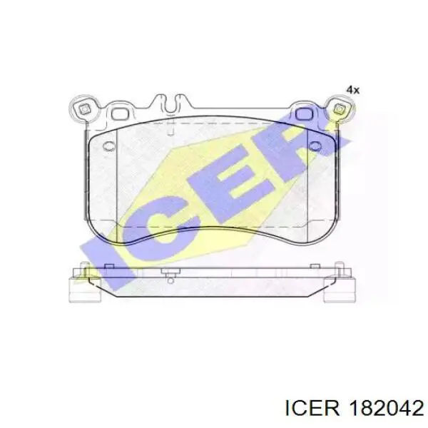 Передние тормозные колодки 182042 Icer