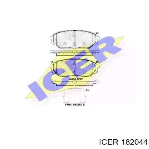 Передние тормозные колодки 182044 Icer