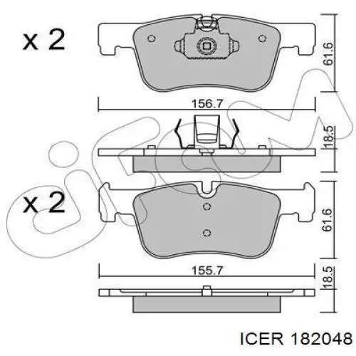 Тормозные колодки Icer 182048