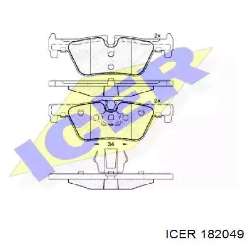 Задние тормозные колодки 182049 Icer