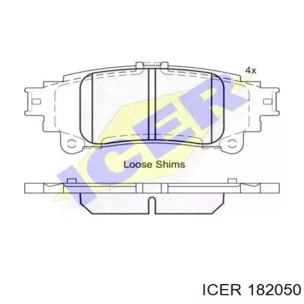 Задние тормозные колодки 182050 Icer