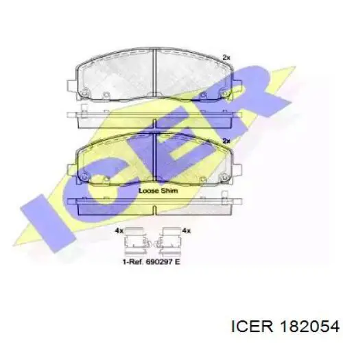182054 Icer колодки тормозные передние дисковые
