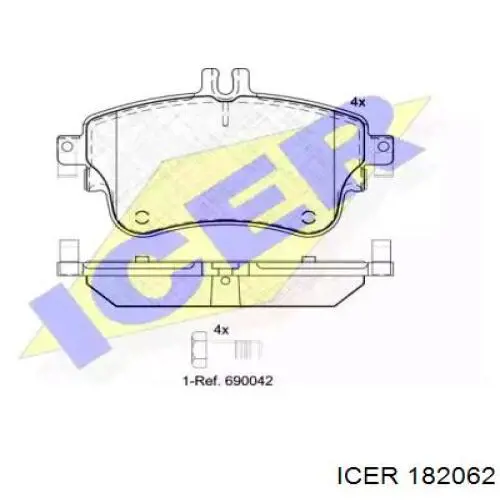 Передние тормозные колодки 182062 Icer