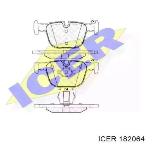 Задние тормозные колодки 182064 Icer