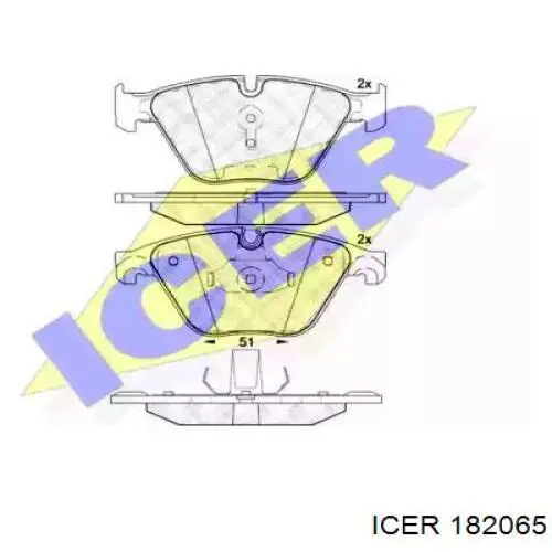 182065 Icer колодки тормозные передние дисковые