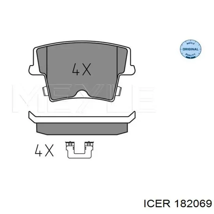 Колодки дисковые  Icer 182069 цена, от 36.32 USD