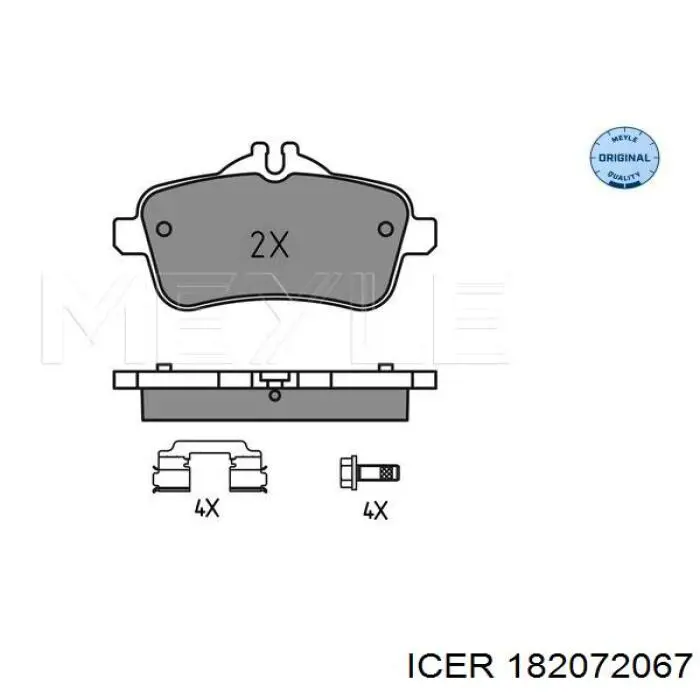 Купить 182072067 Icer Колодки тормозные задние, дисковые