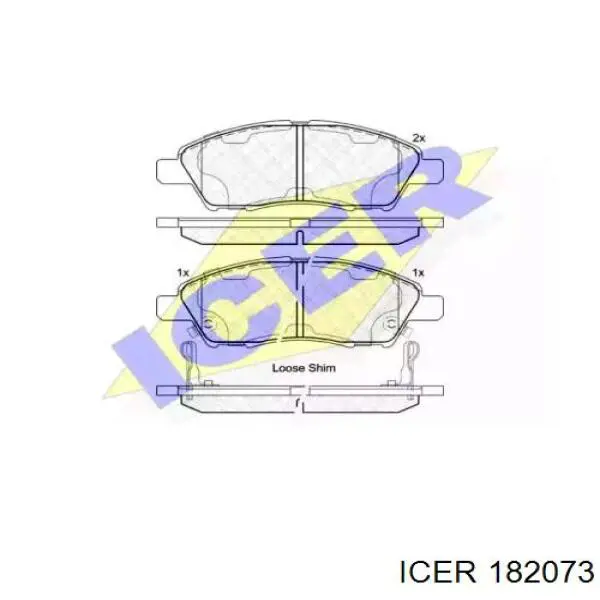 182073 Icer колодки тормозные передние дисковые