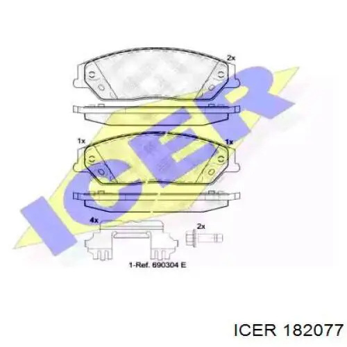 Передние тормозные колодки 182077 Icer