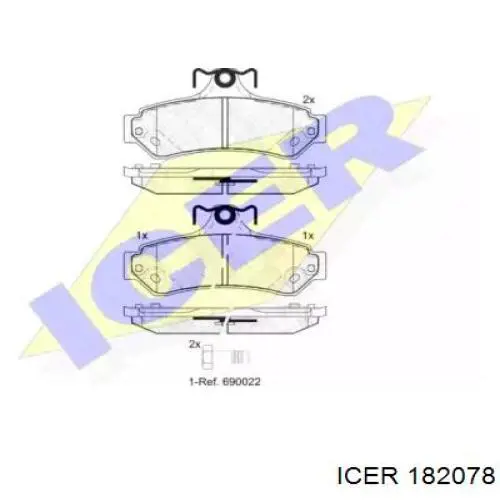 Задние тормозные колодки 182078 Icer