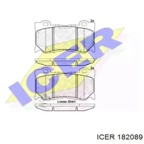 182089 Icer колодки тормозные передние дисковые