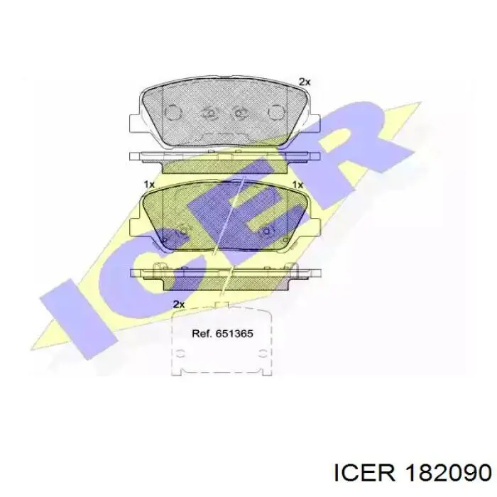182090 Icer колодки тормозные передние дисковые