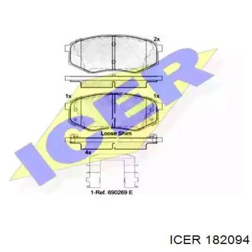 182094 Icer Колодки передние
