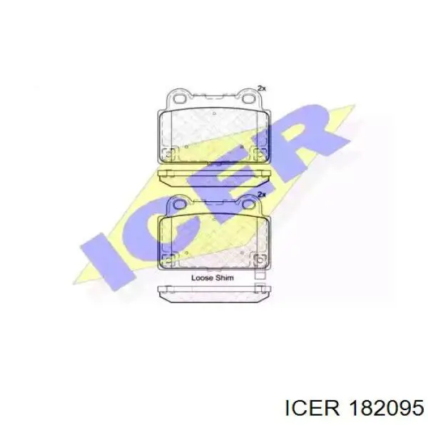 Задние тормозные колодки 182095 Icer