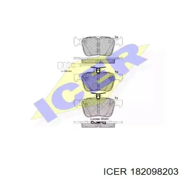 Задние тормозные колодки 182098203 Icer