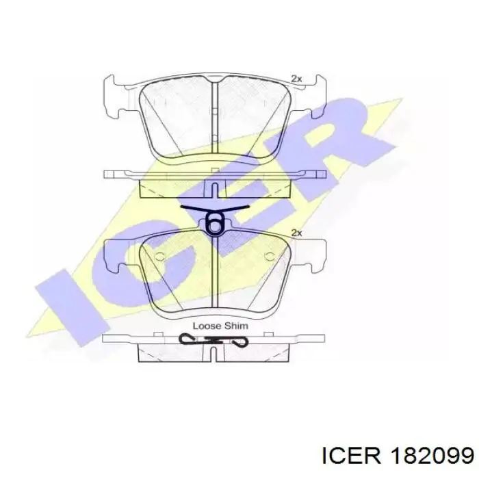 Задние тормозные колодки 182099 Icer