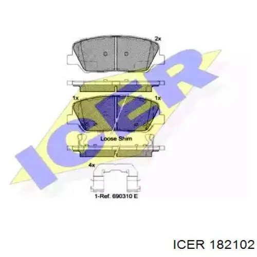 Передние тормозные колодки 182102 Icer