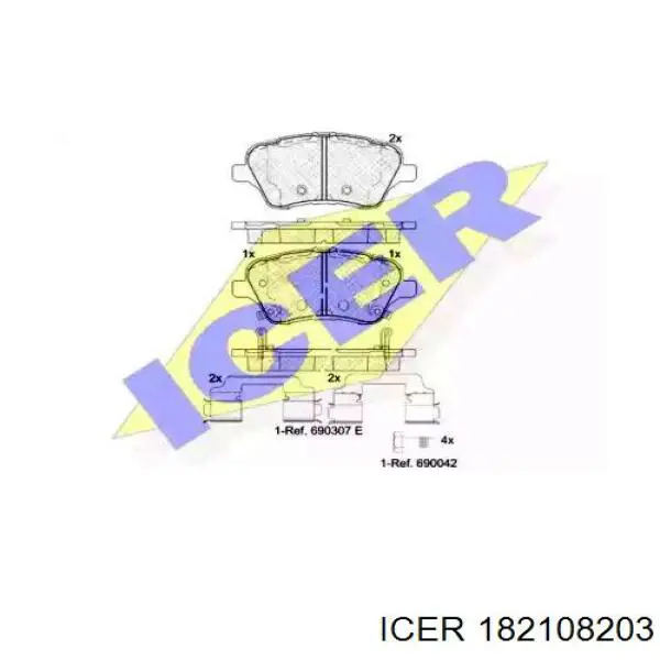 Передние тормозные колодки 182108203 Icer