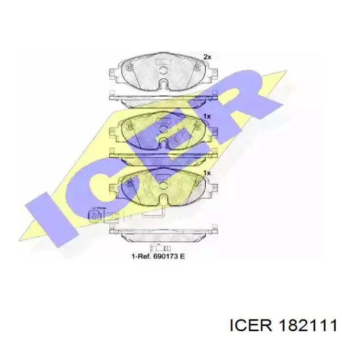 182111 Icer передние тормозные колодки