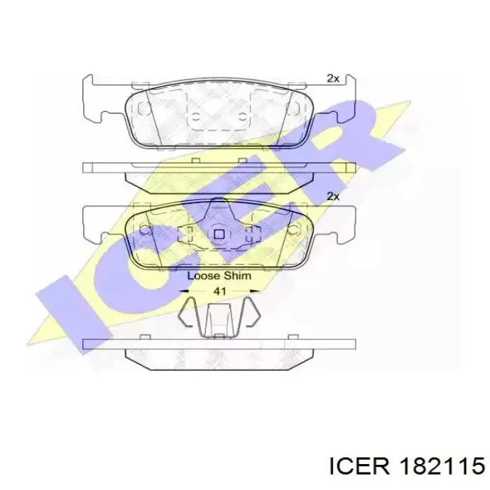 182115 Icer колодки тормозные передние дисковые