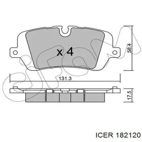 Задние дисковые колодки Icer 182120