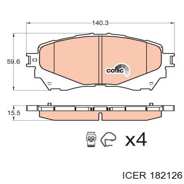 182126 Icer Колодки передние