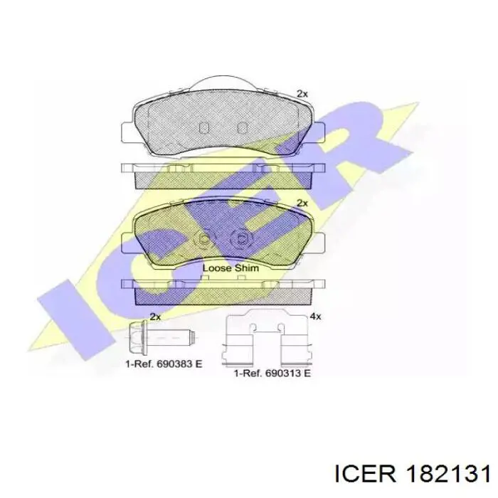 182131 Icer колодки тормозные передние дисковые