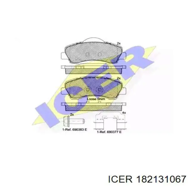 Передние тормозные колодки 182131067 Icer