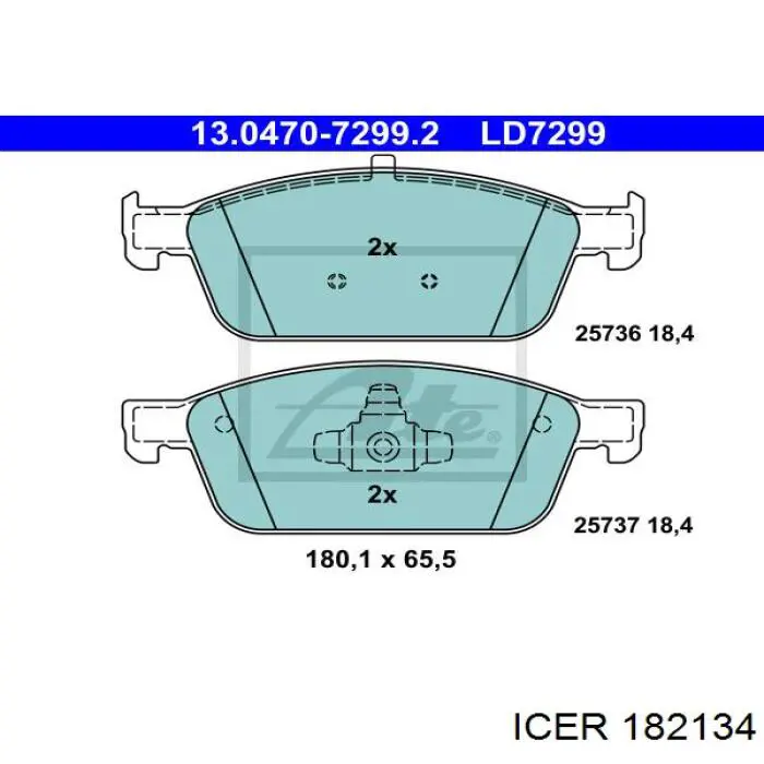 Передние тормозные колодки 182134 Icer