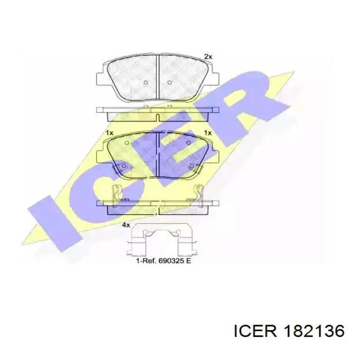 Передние тормозные колодки 182136 Icer