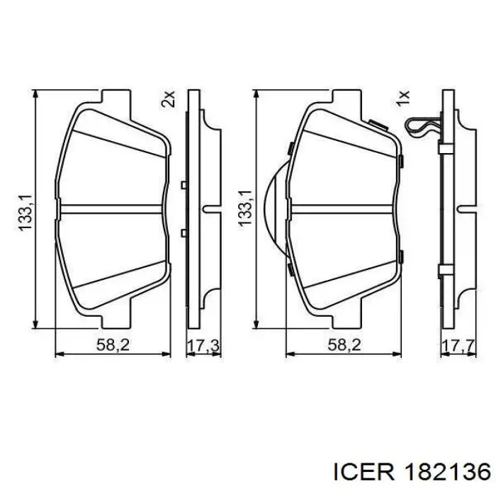 Купить 182136 Icer Колодки тормозные