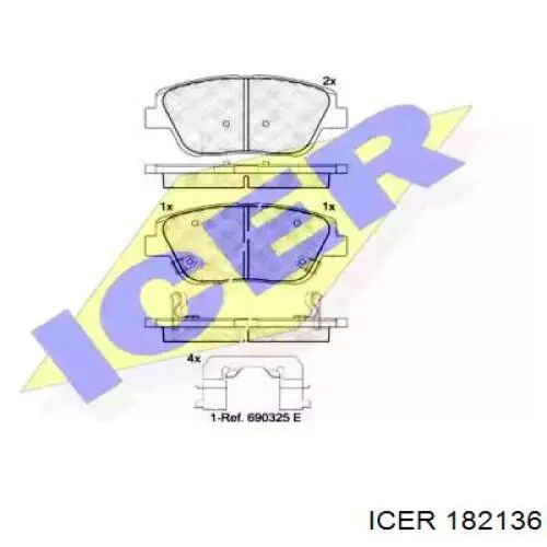 182136 Icer Колодки передние