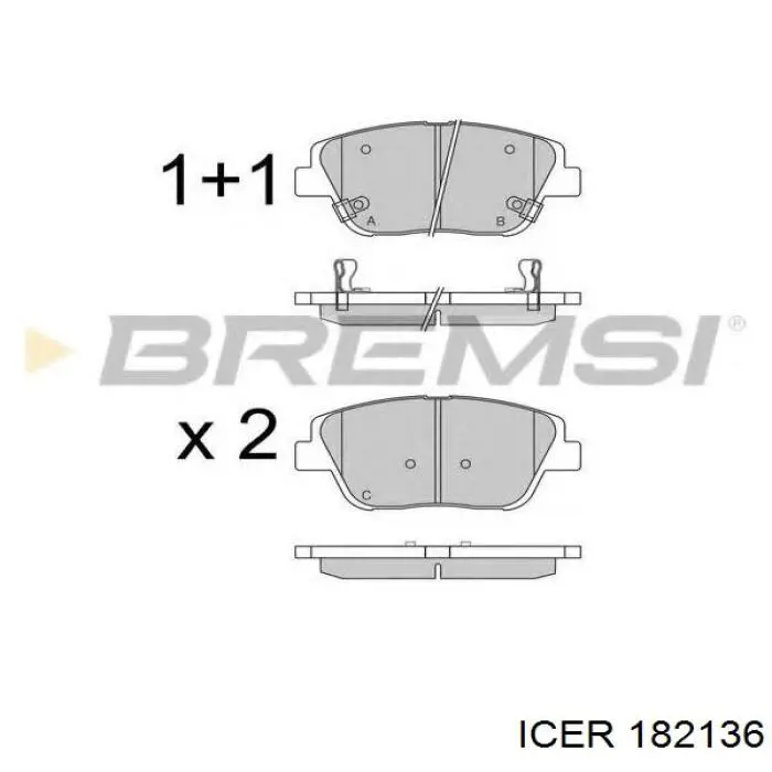 182136 Icer Колодки передние