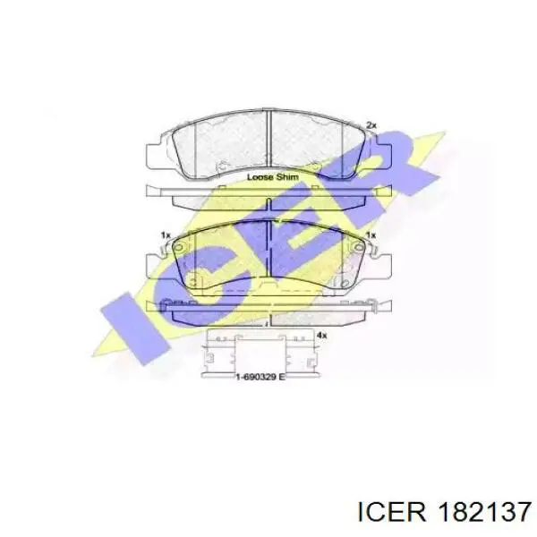 Передние тормозные колодки 182137 Icer