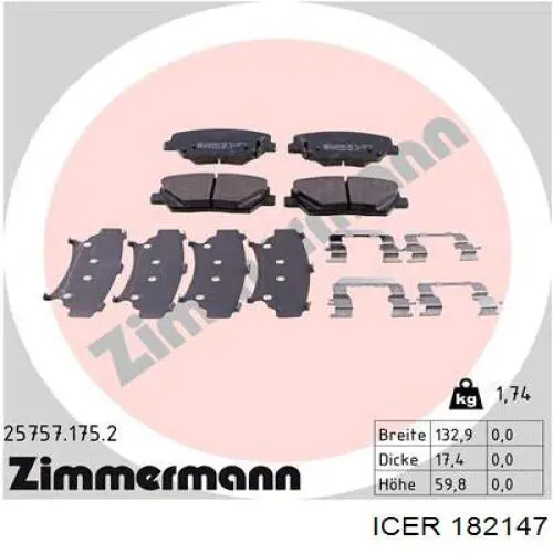 Колодки Icer 182147 цена, от 35.60 USD