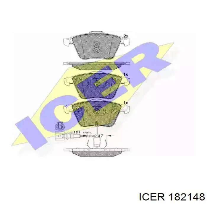 Передние тормозные колодки 182148 Icer