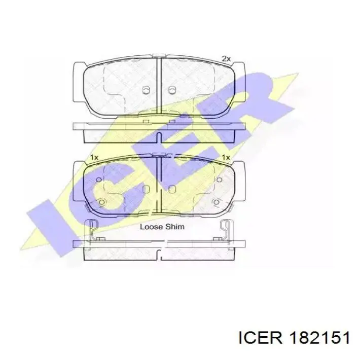 Задние тормозные колодки 182151 Icer