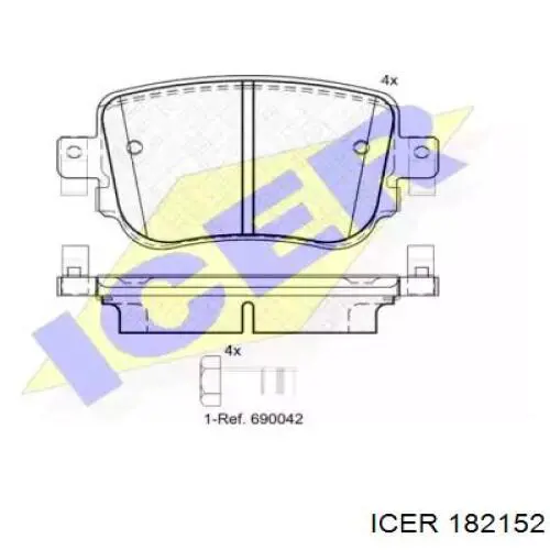 Задние тормозные колодки 182152 Icer