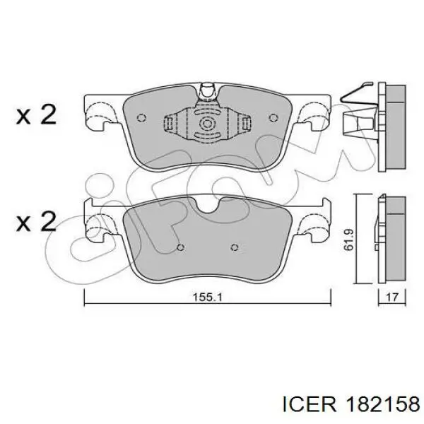 182158 Icer Колодки передние