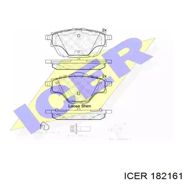 182161 Icer sapatas do freio traseiras de disco