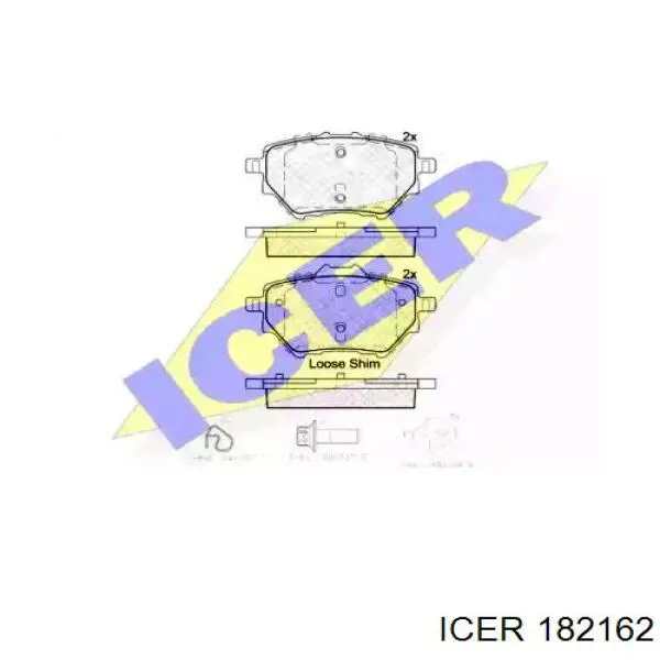 Pastillas de freno traseras 182162 Icer