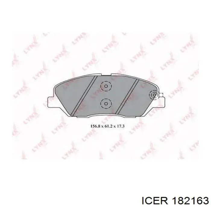 Передние тормозные колодки 182163 Icer
