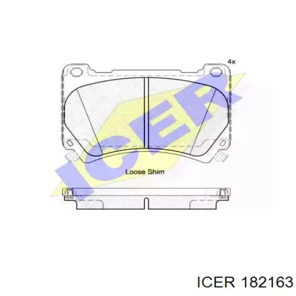 Передние тормозные колодки 182163 Icer