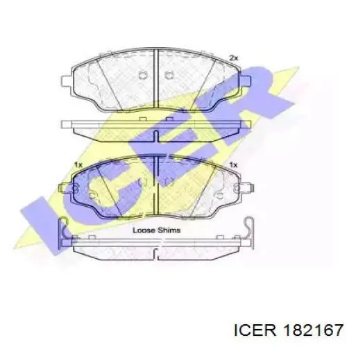 Передние тормозные колодки 182167 Icer