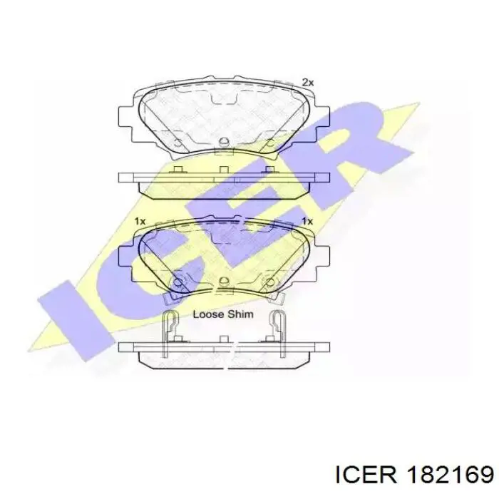 Задние тормозные колодки 182169 Icer